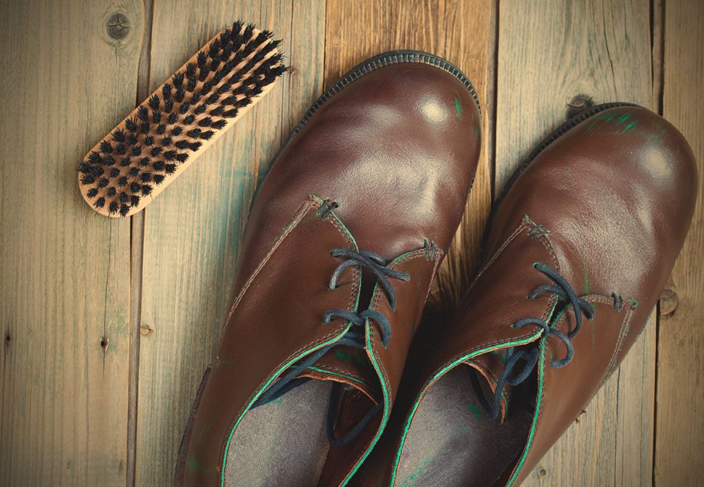 vintage boots brush and shoe polish